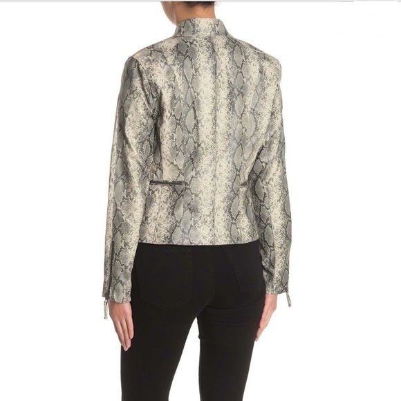 Blank NYC Snakeskin Print Vegan Leather Moto Jacket - Picture 3 of 9